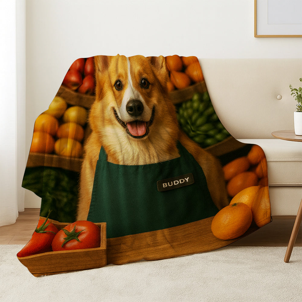 Custom Photo Grocer Store Dog BlanketGift For Dog Lovers