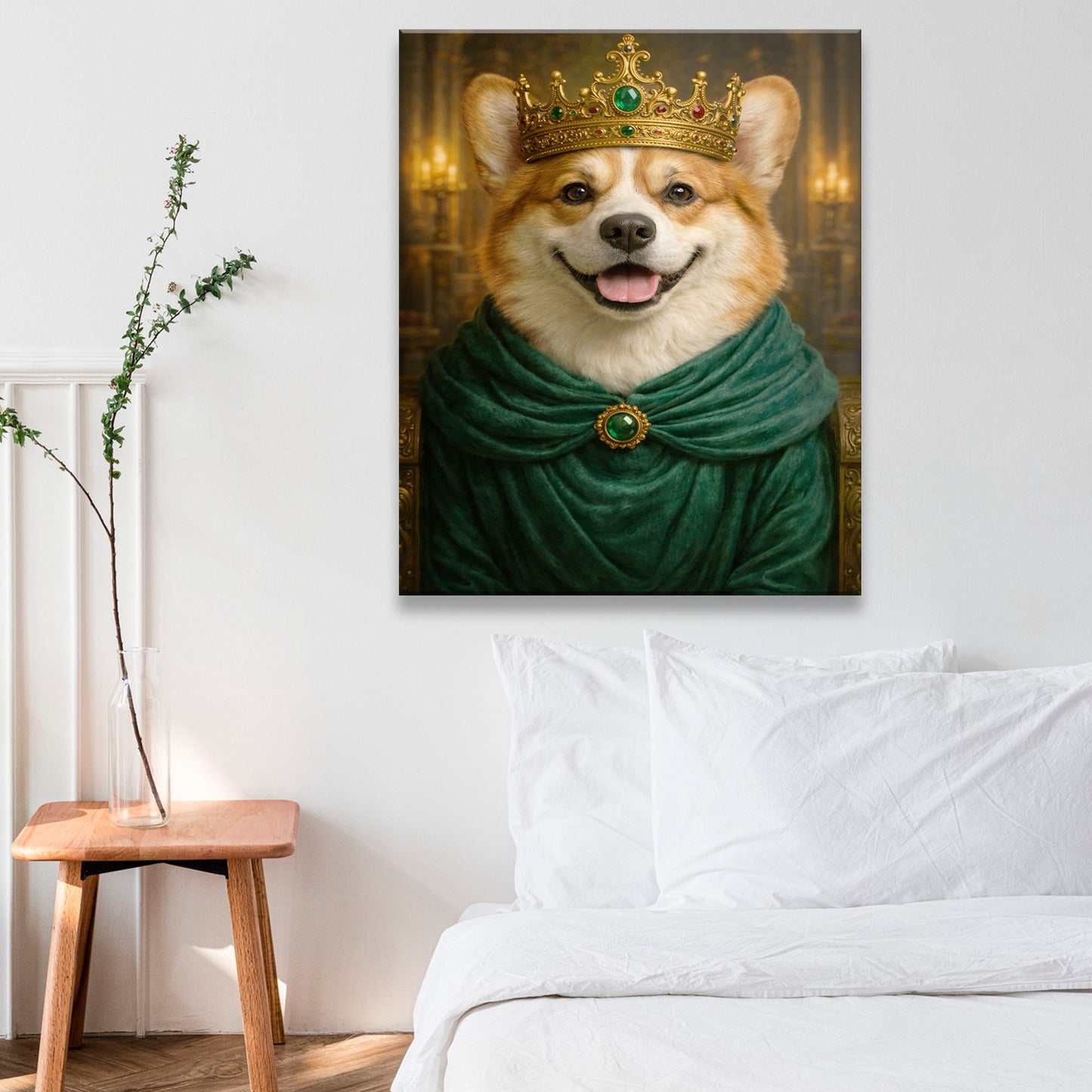 Custom Photo Royal King Queen Dog Canvas Gift For Dog Lovers