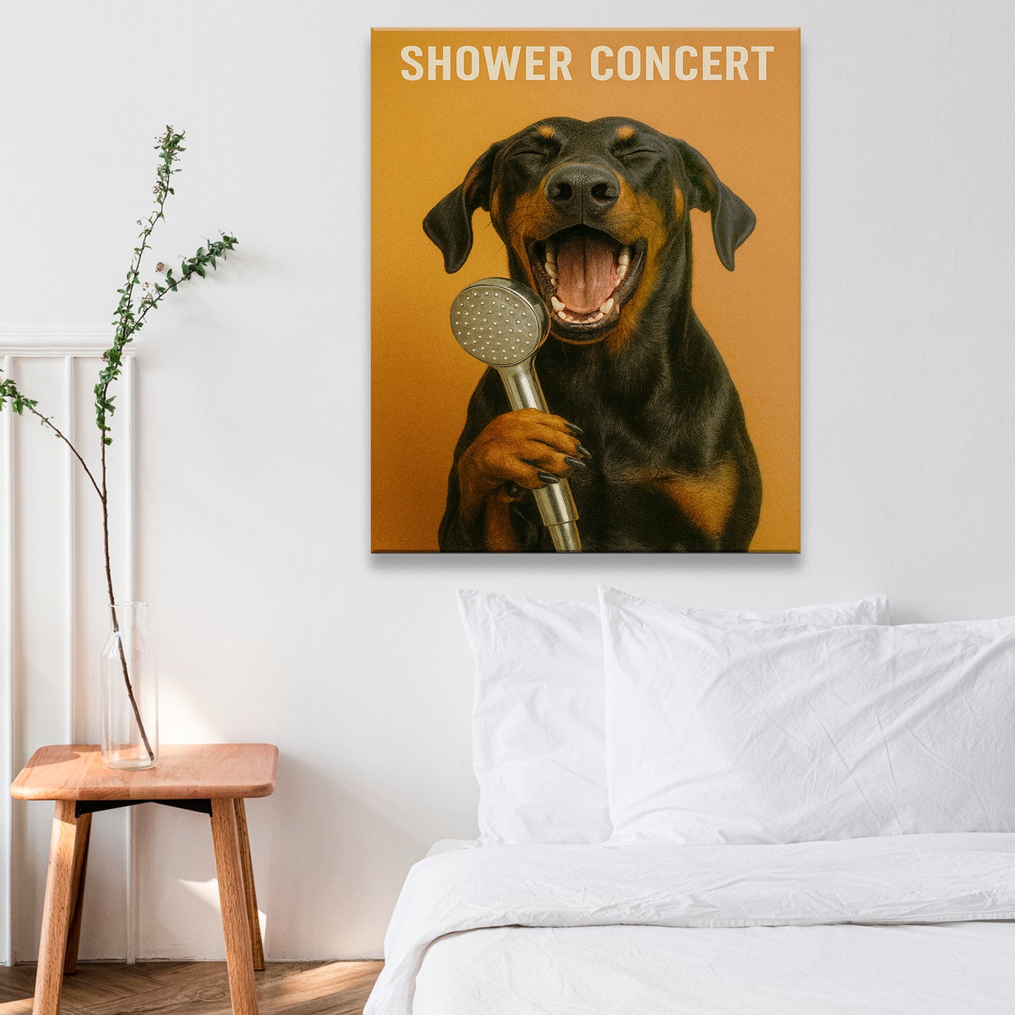 Custom Photo Dog Bathroom Style 32 Canvas Gift For Dog Lovers