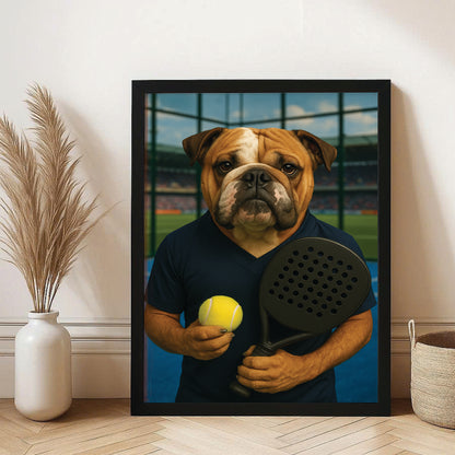 Custom Photo Paddle Player Dog Canvas Framed Wall Art Gift For Dog Lovers