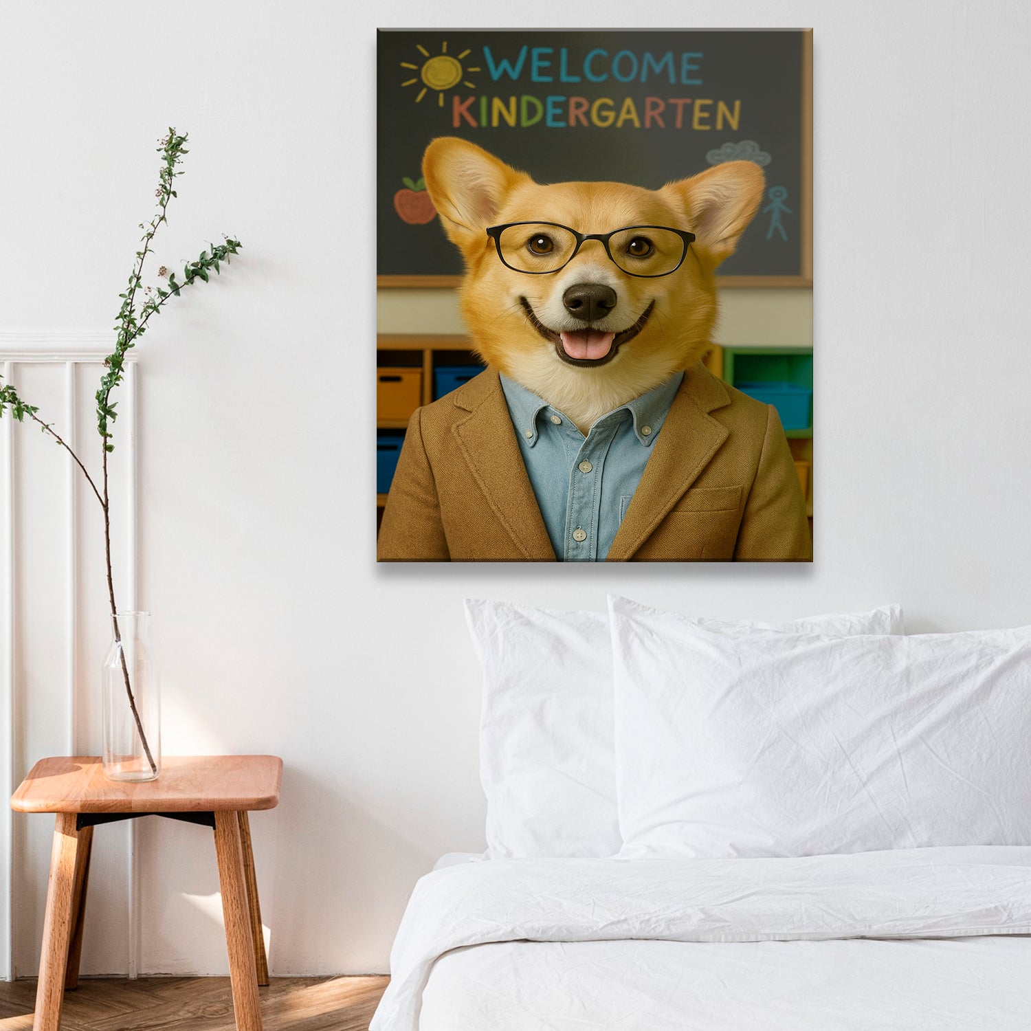 Custom Photo Kindergarten Teacher Canvas Gift For Dog Lovers