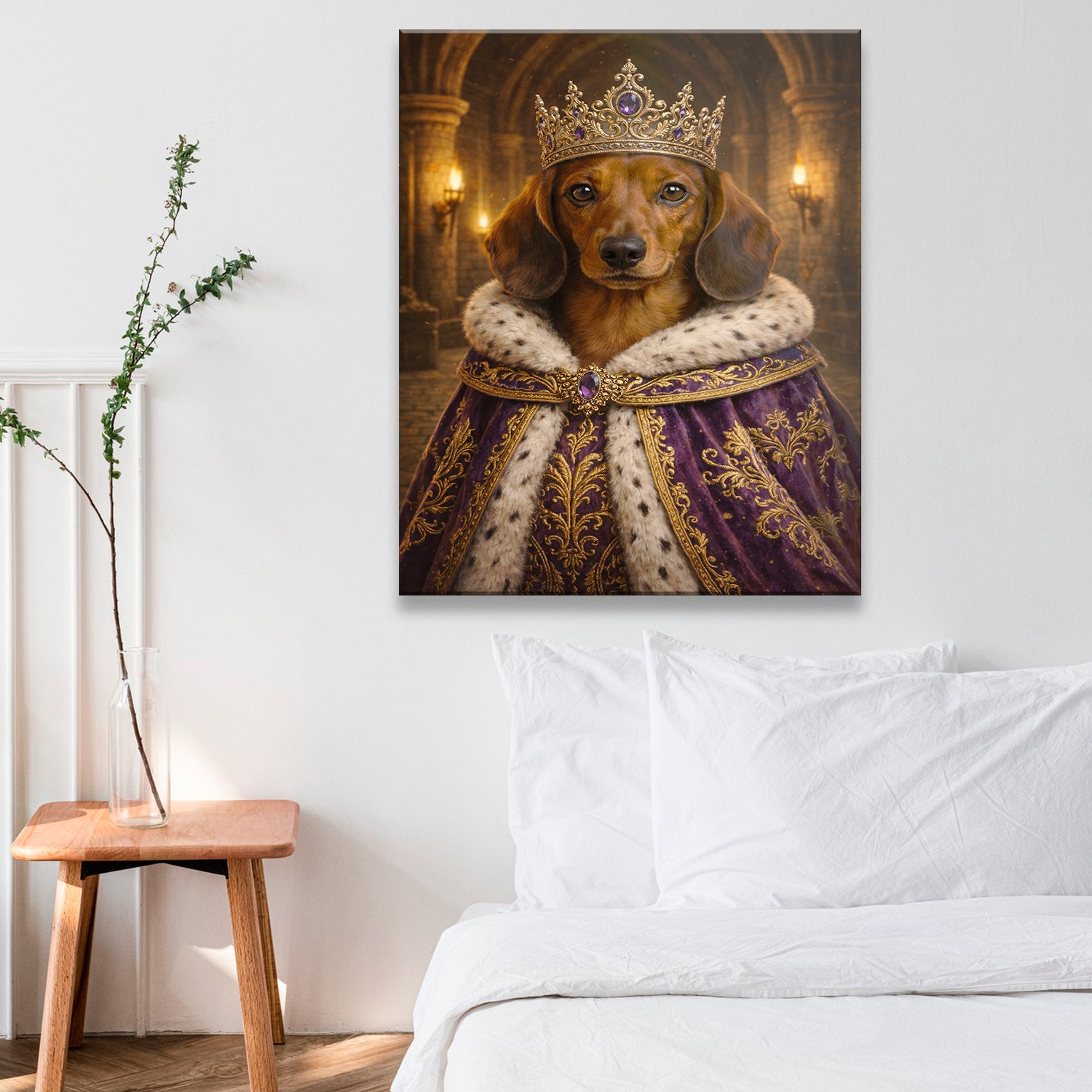 Custom Photo Queen King Dog Canvas Gift For Dog Lovers
