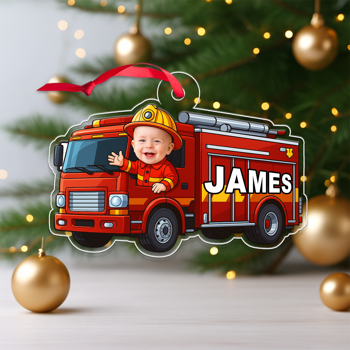 Custom Photo Baby Fire Truck