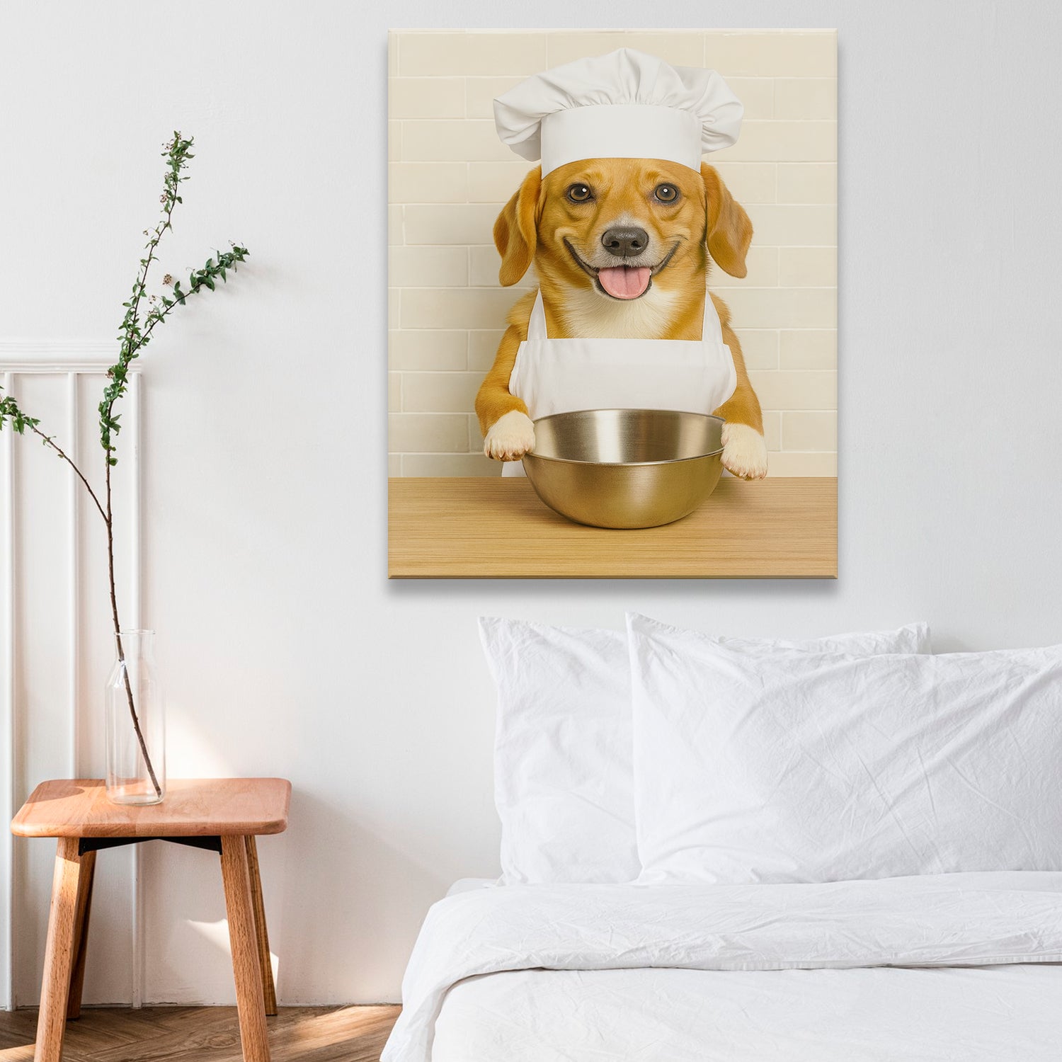Custom Photo Dog Chef Canvas Gift For Dog Lovers