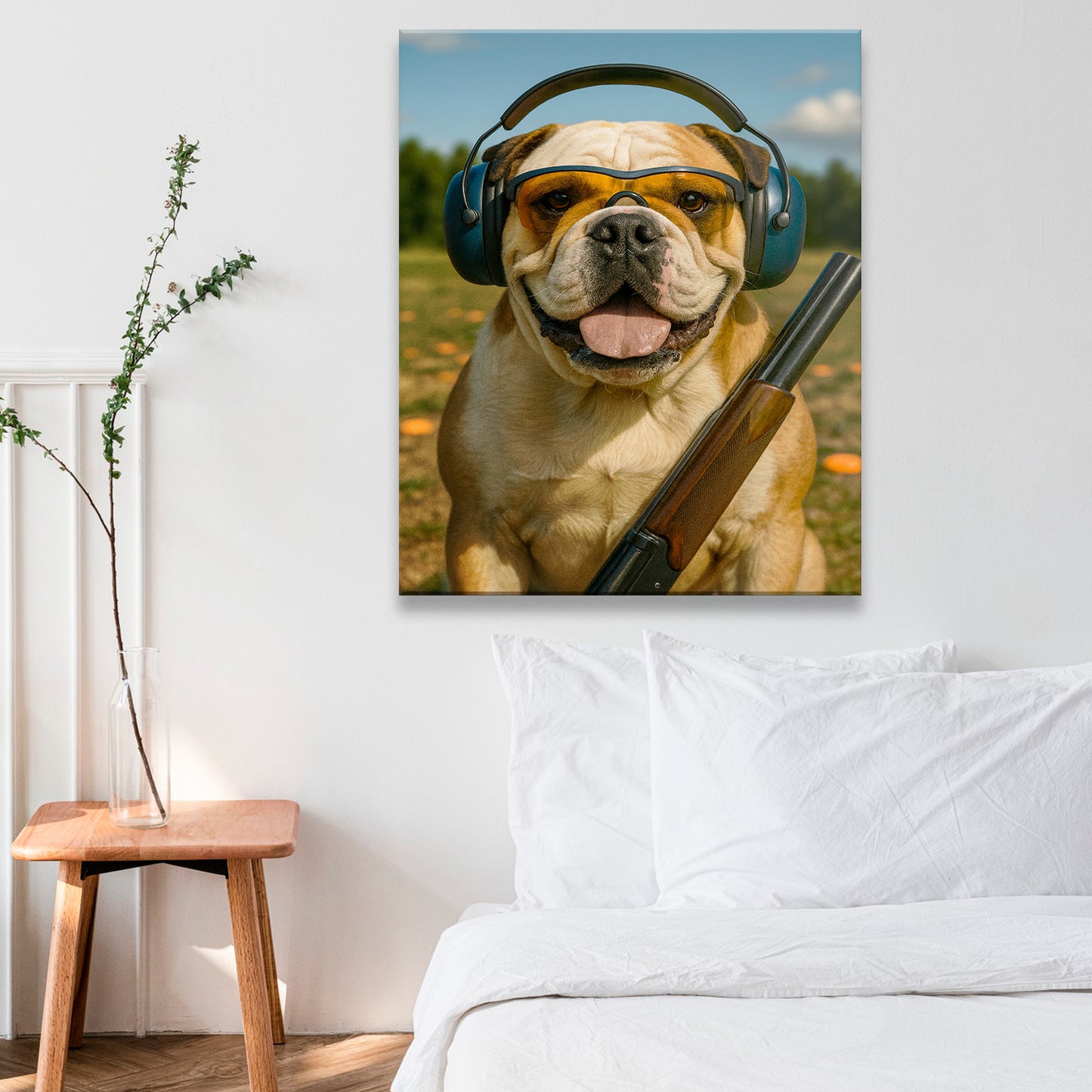 Custom Photo Clay Shooter Dog Canvas Gift For Dog Lovers