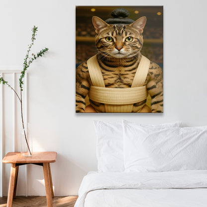 Custom Photo Sumo Cat Canvas Gift For Cat Lovers