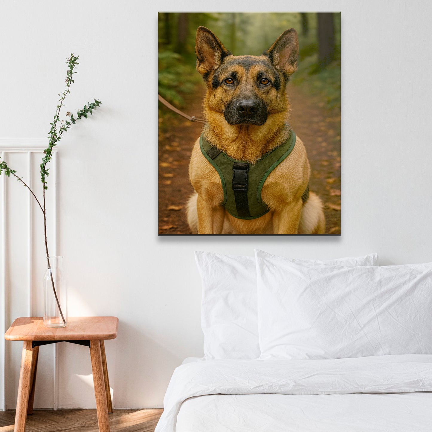 Custom Photo Hiking Dog Canvas Gift For Dog Lovers