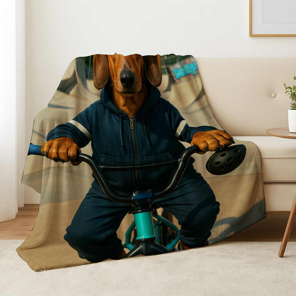 Custom Photo Bmx Bike Dog BlanketGift For Dog Lovers