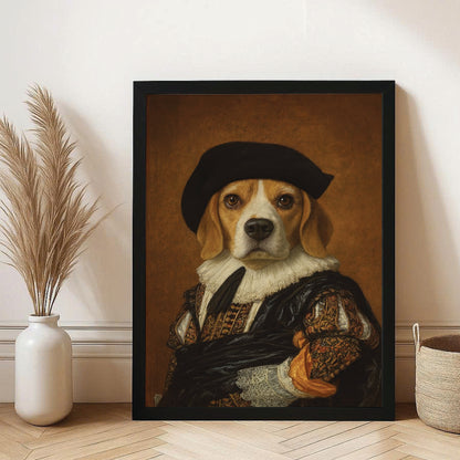 Custom Photo Royal Dog Canvas Framed Wall Art Dog Lover Gifts