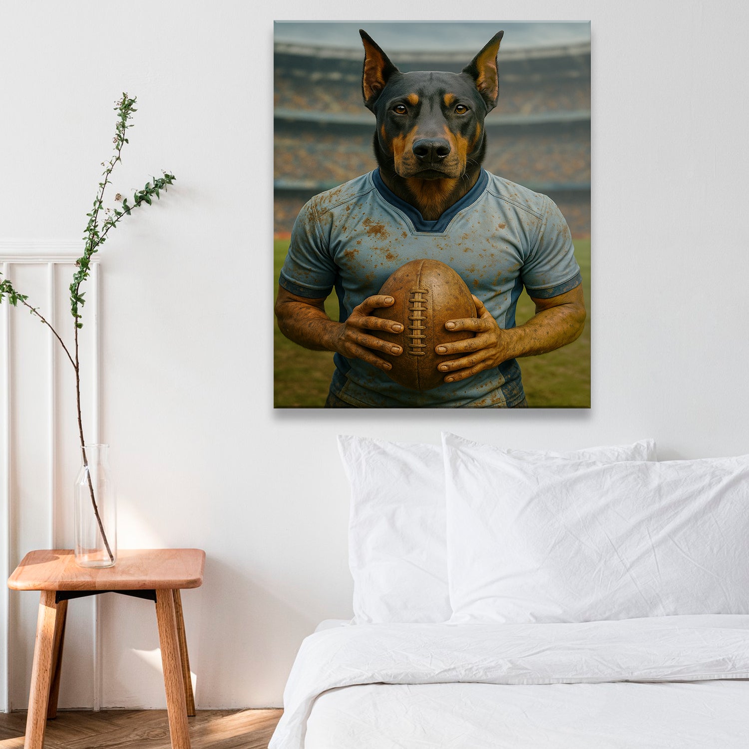 Custom Photo Rugby Dog Canvas Gift For Dog Lovers