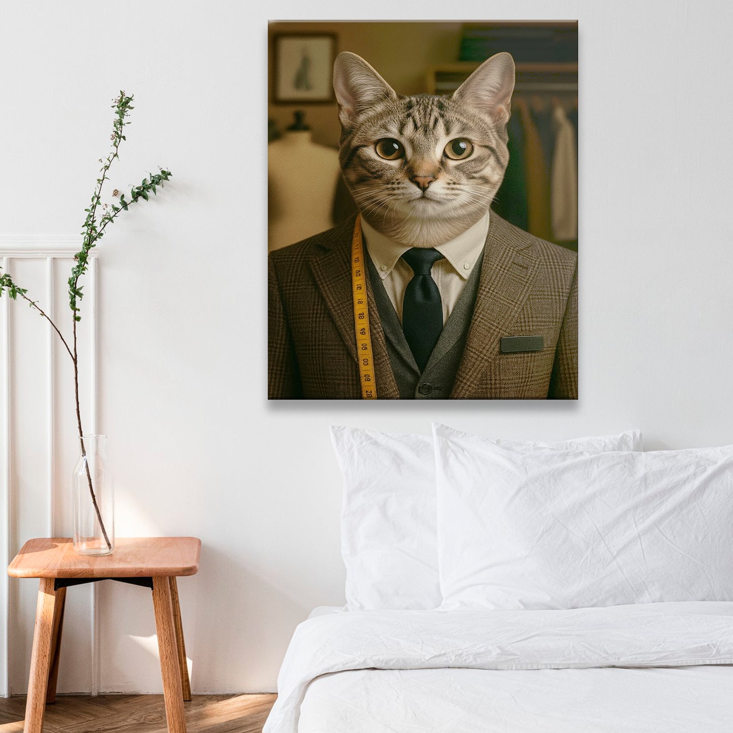 Custom Photo Tailor Cat Canvas Gift For Cat Lovers