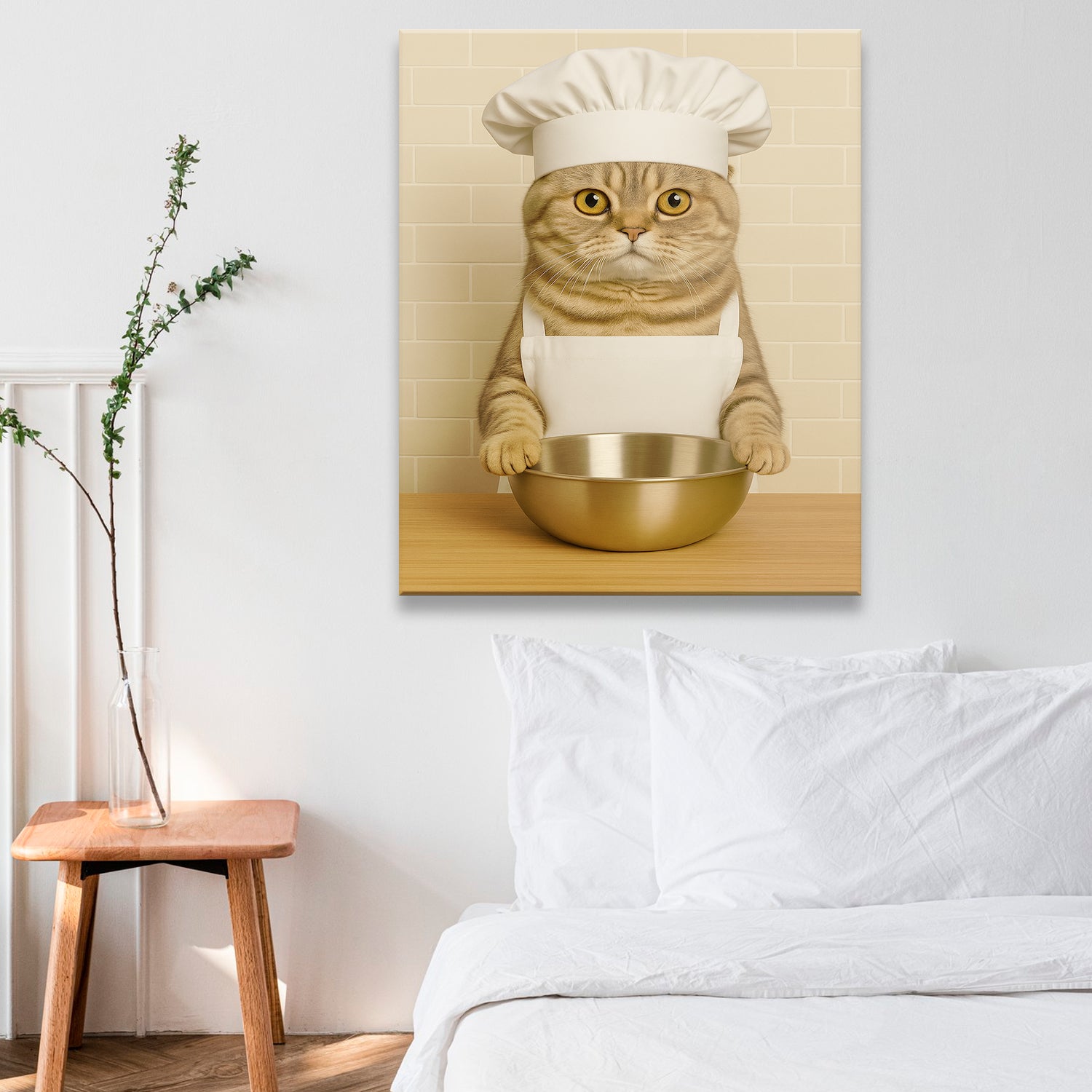 Custom Photo Cat Chef Canvas Gift For Cat Lovers