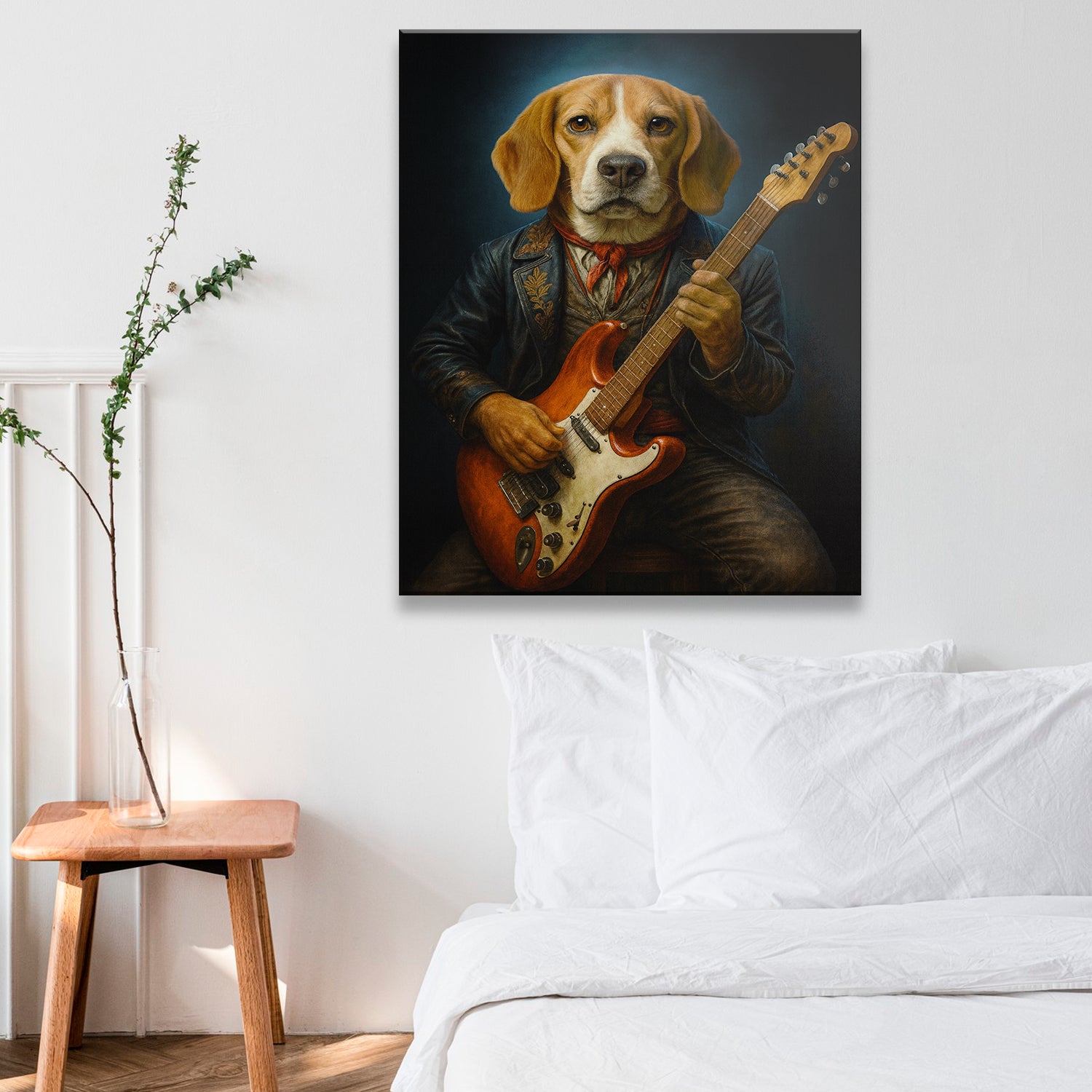 Custom Photo Dog Rock n Roll Canvas Gift For Dog Lovers