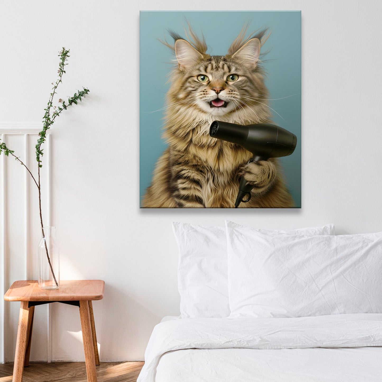 Custom Photo Cat Bathroom Style 35 Canvas Gift For Cat Lovers