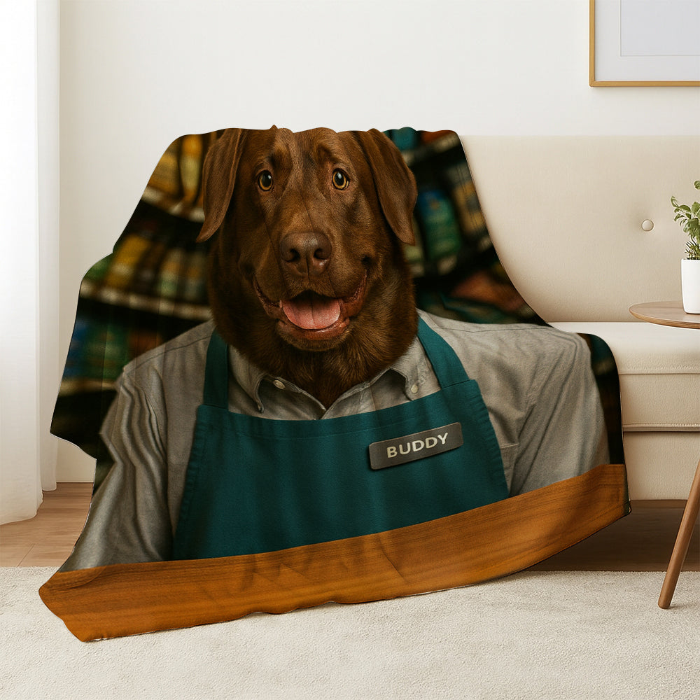 Custom Photo Shop Owner Dog BlanketGift For Dog Lovers