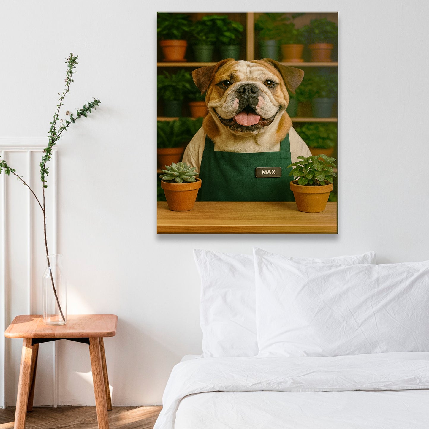 Custom Photo Gardener Dog Canvas Gift For Dog Lovers