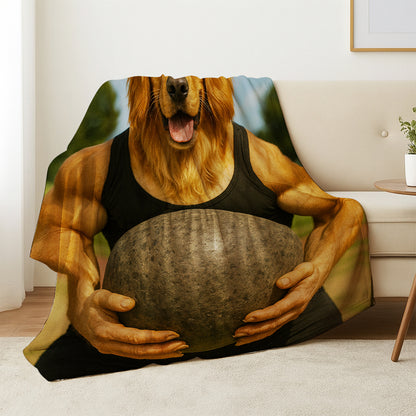 Custom Photo Strongman Dog BlanketGift For Dog Lovers