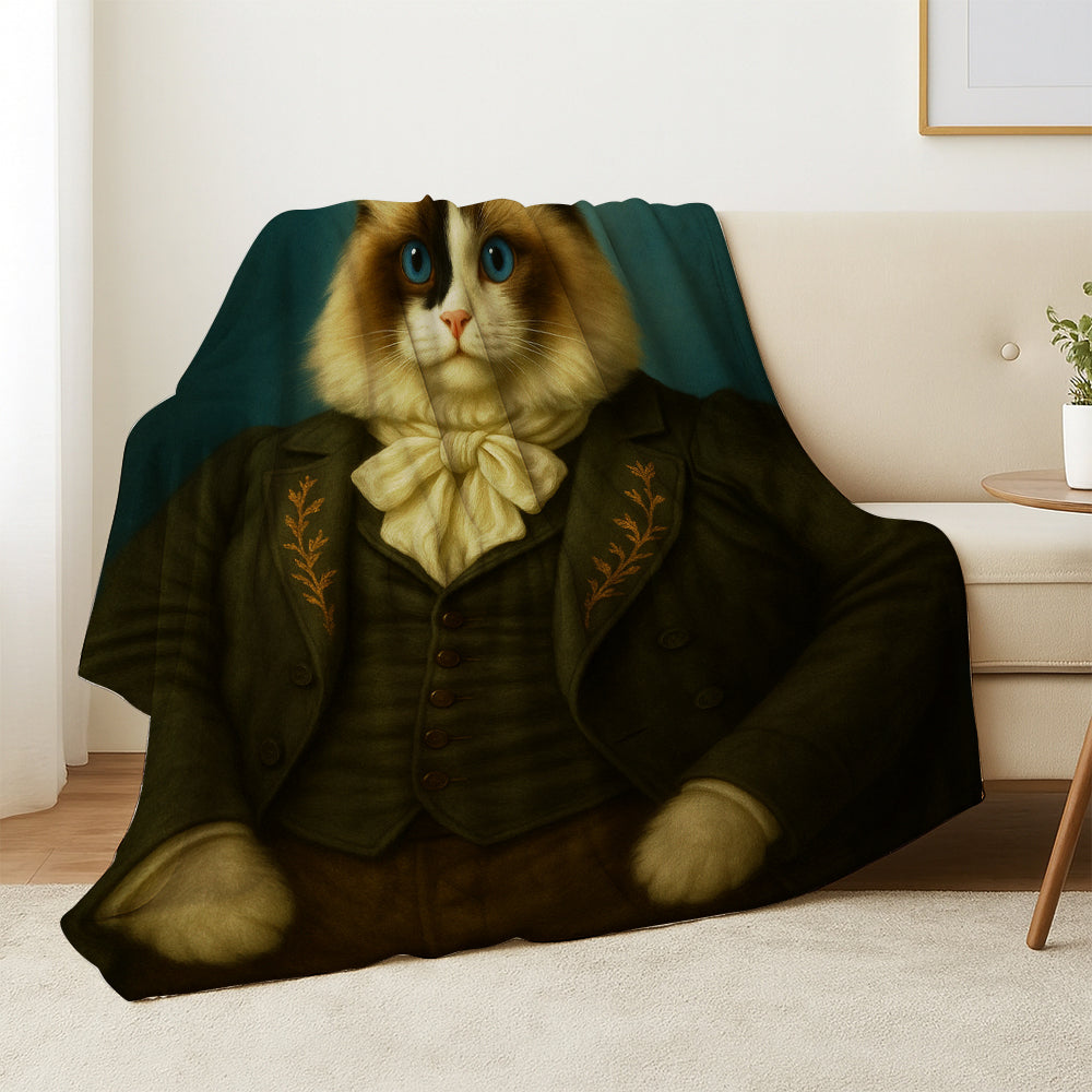 Custom Photo Detective Cat Blanket Gift For Cat Lovers