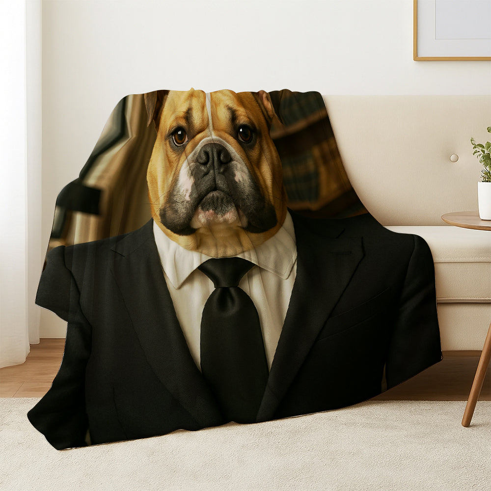 Custom Photo Business man Ceo Dog BlanketGift For Dog Lovers