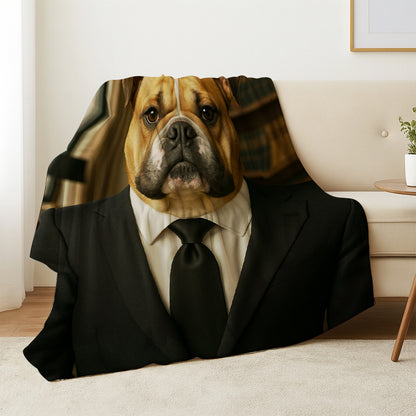 Custom Photo Business man Ceo Dog BlanketGift For Dog Lovers