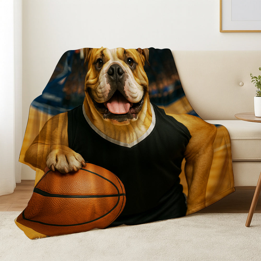 Custom Photo Basketball Player Dog BlanketGift For Dog Lovers