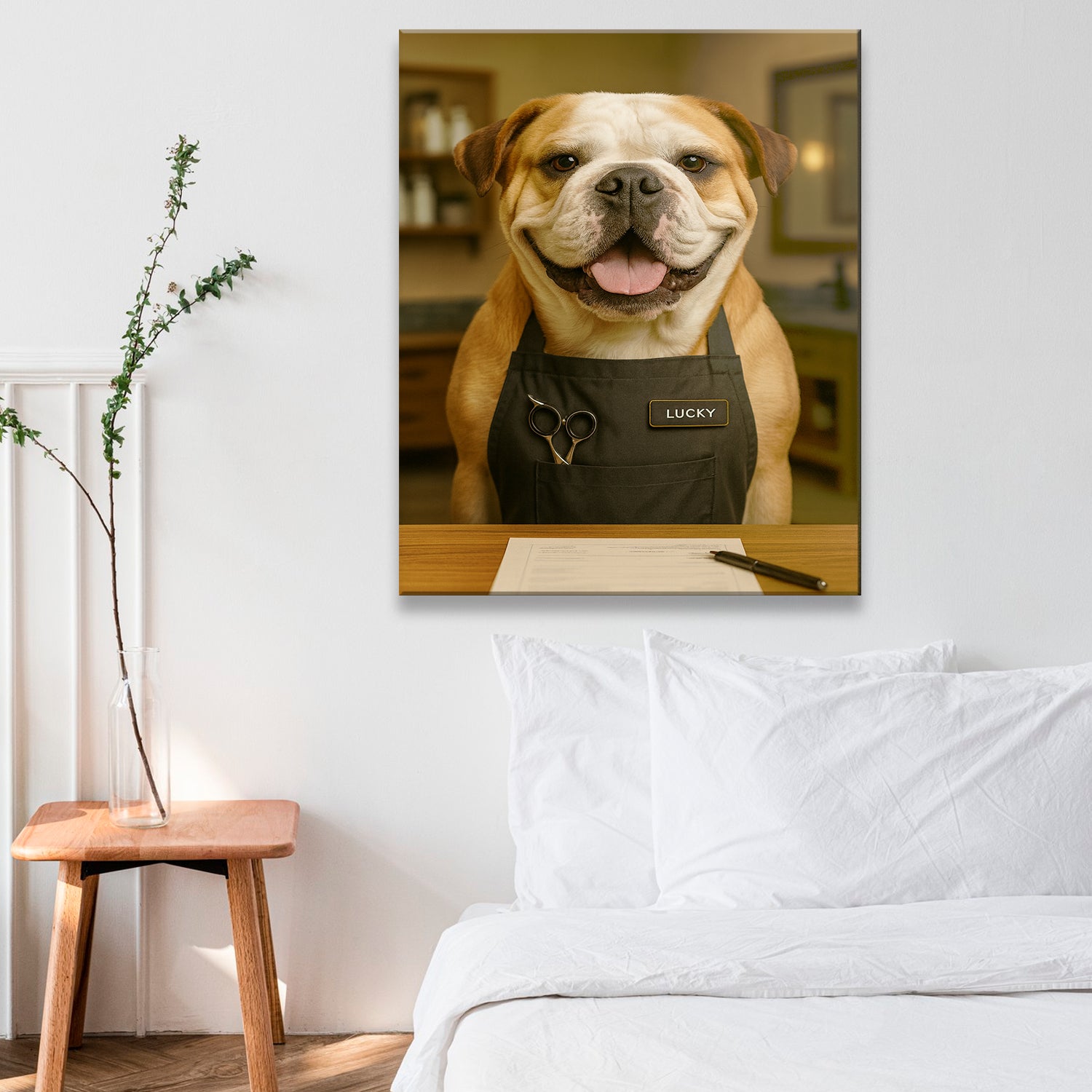 Custom Photo Groomer Dog Canvas Gift For Dog Lovers