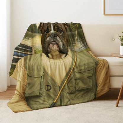 Custom Photo Fisherman Dog Canvas