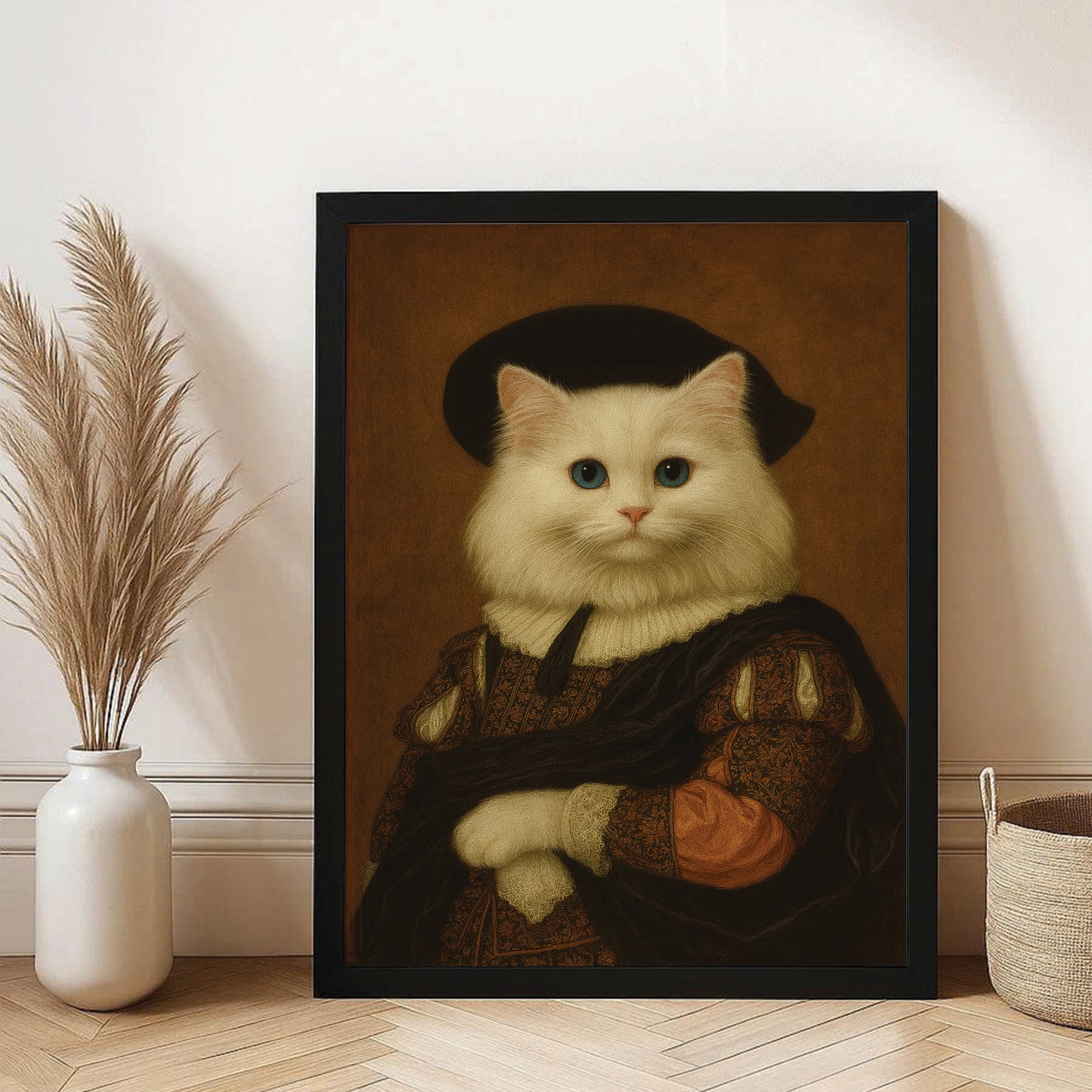 Custom Photo Royal Cat Canvas Framed Wall Art Cat Lover Gifts