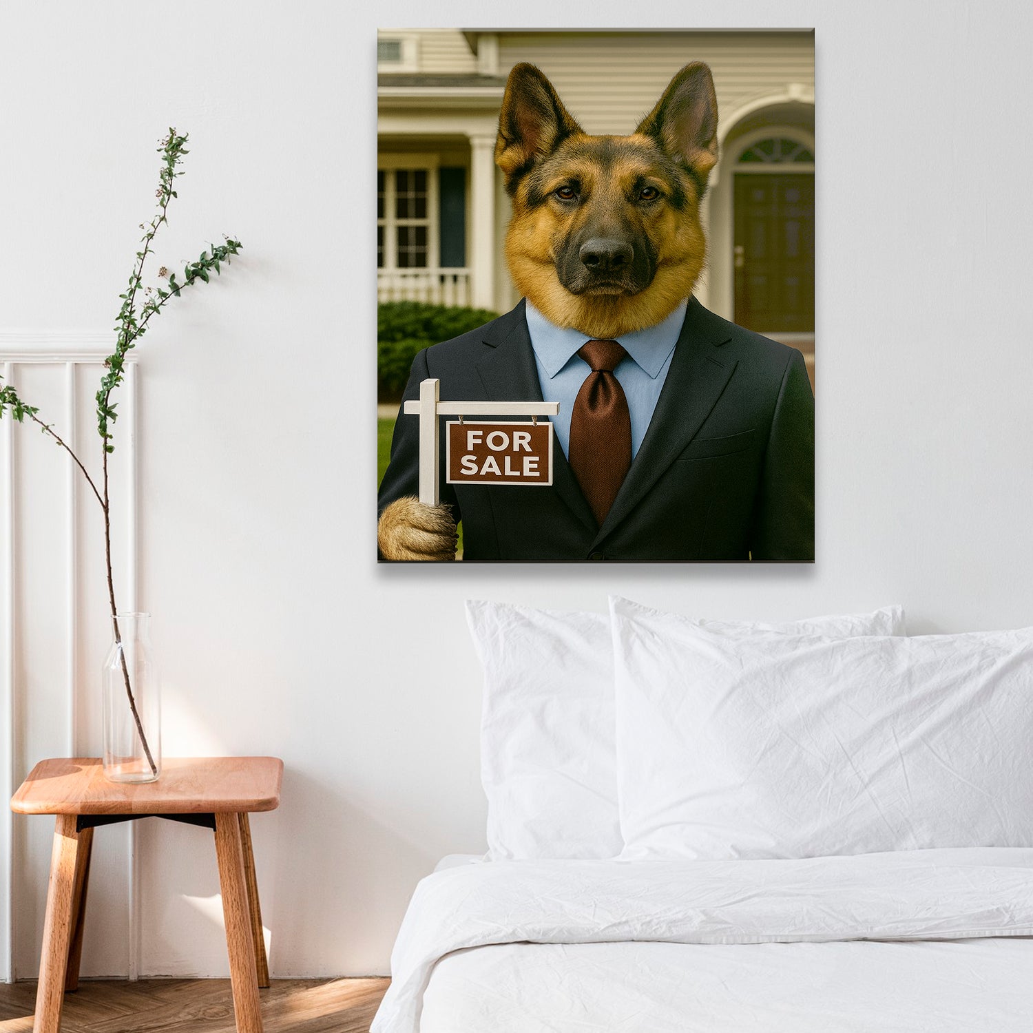 Custom Photo Realtor Dog Canvas Gift For Dog Lovers