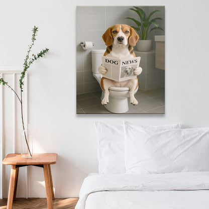 Custom Photo Dog Bathroom Style 4 Canvas Gift For Dog Lovers