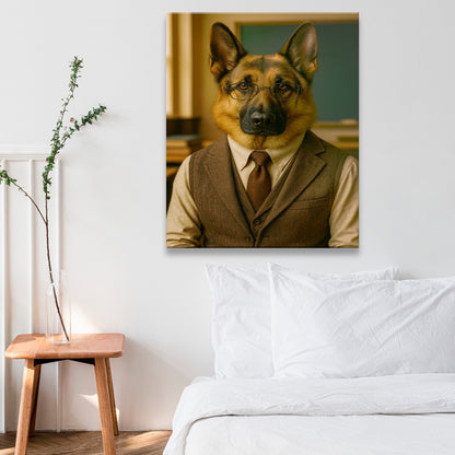 Custom Photo Professor Teacher Dog Canvas Gift For Dog Lovers