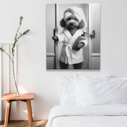 Custom Photo Dog Bathrobe Bathroom Canvas Gift For Dog Lovers