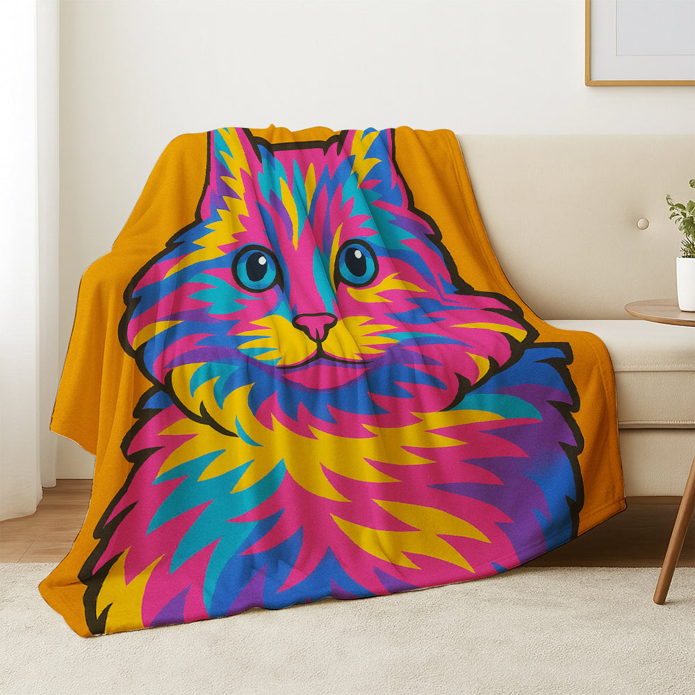 Custom Photo Minimalist Cat Blanket Gift For Cat Lovers