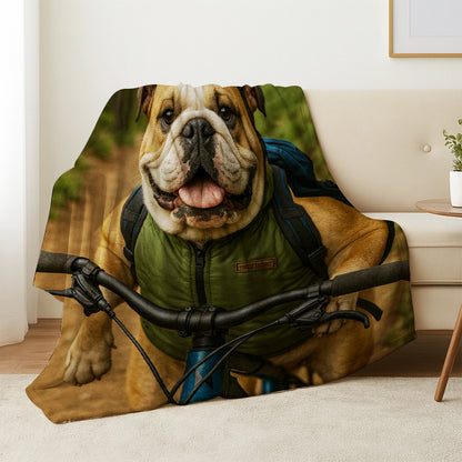 Custom Photo Mountain Biker Dog BlanketGift For Dog Lovers