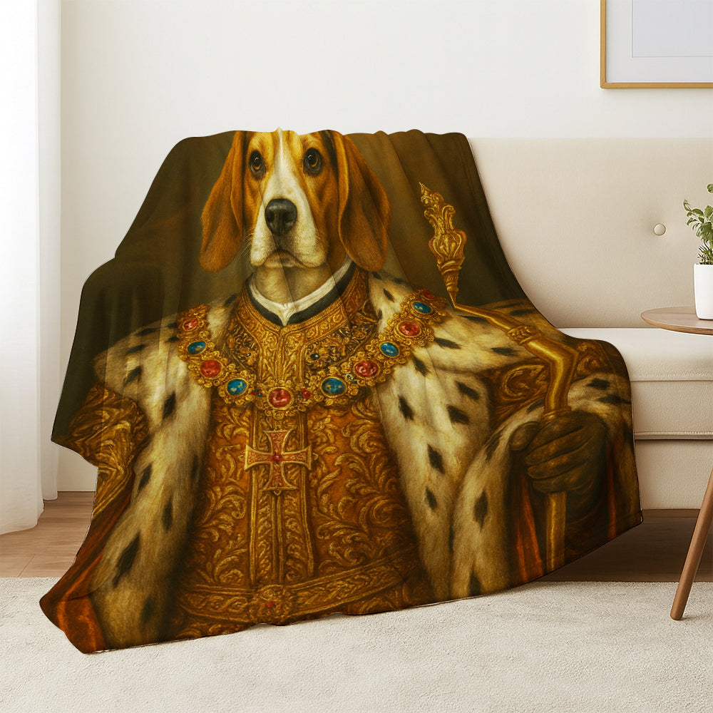 Custom Photo Dog King Royal Blanket Gift For Dog Lover