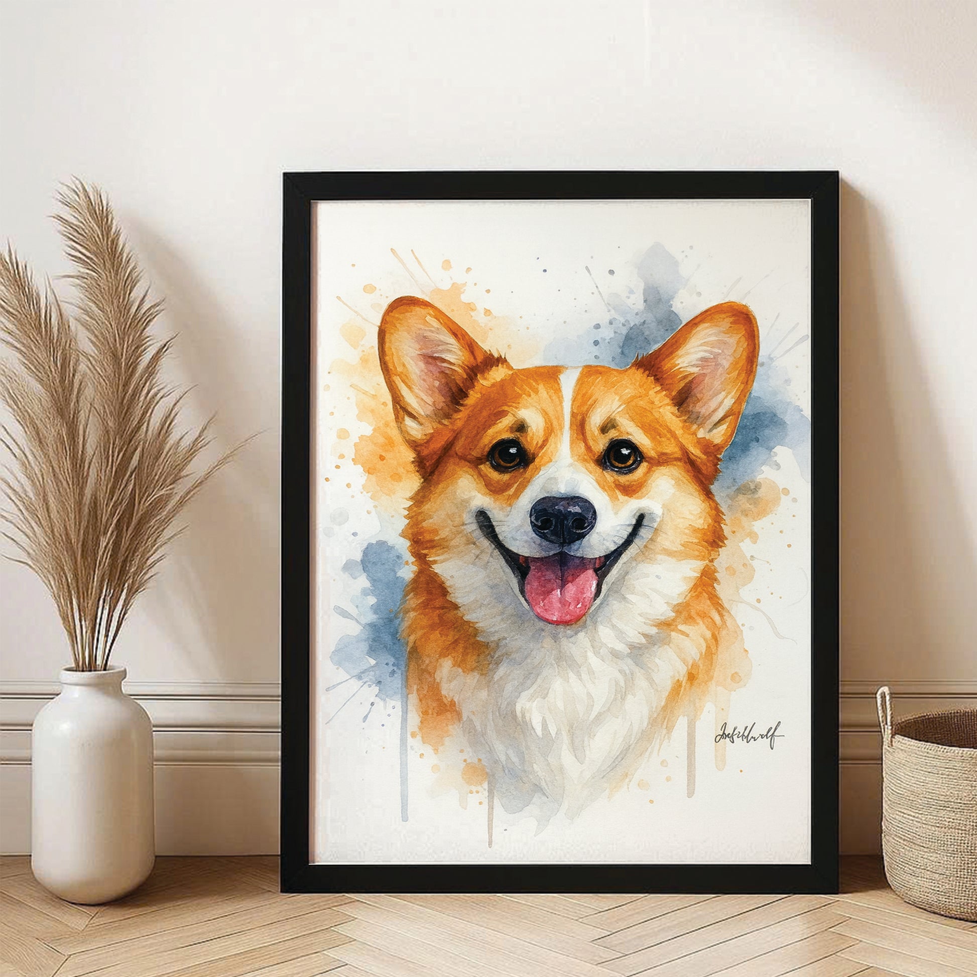 Custom Photo Dog Watercolor Artwork