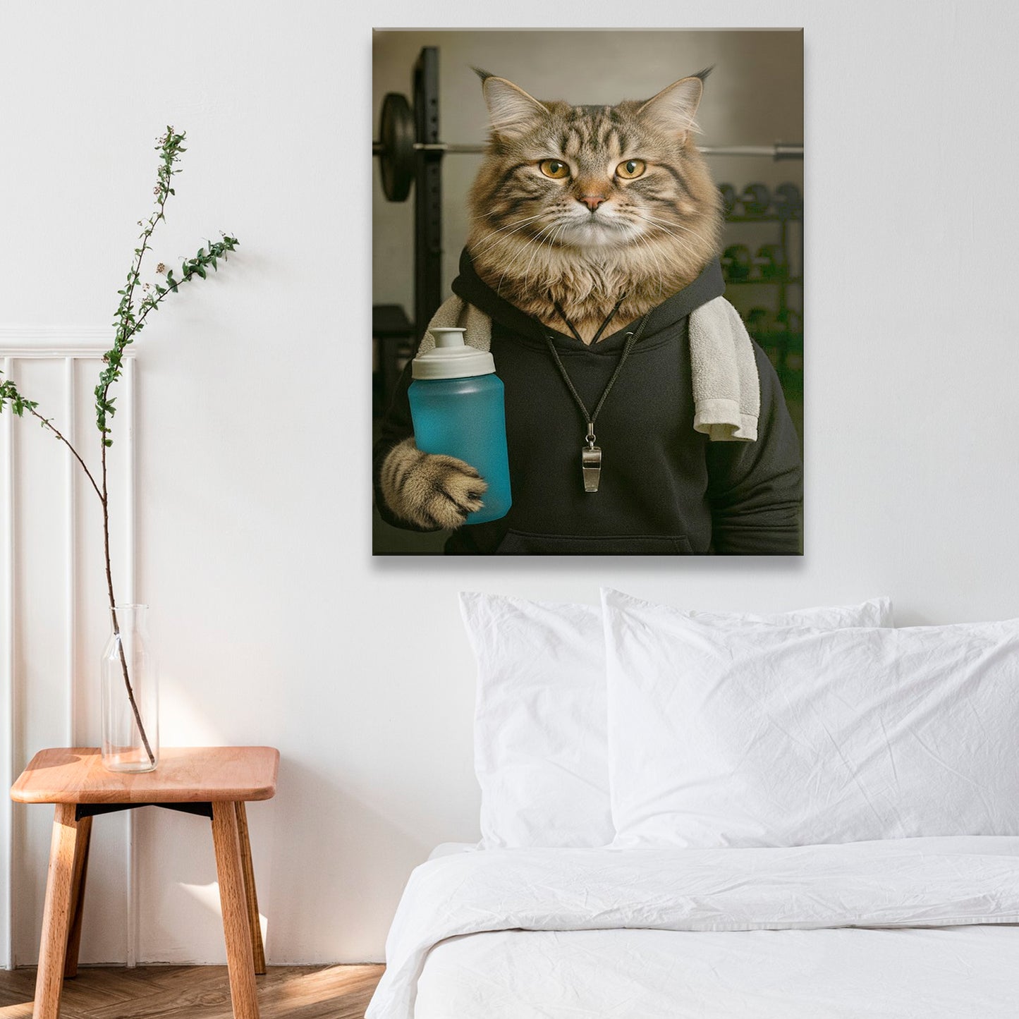 Custom Photo Personal Trainer Cat Canvas Gift For Cat Lovers