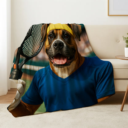 Custom Photo Tennis Player Dog BlanketGift For Dog Lovers