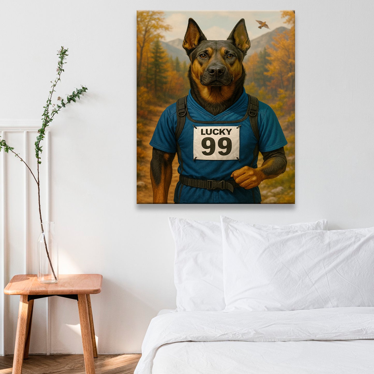 Custom Photo Trail Runner Dog Canvas Gift For Dog Lover