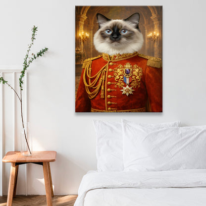 Custom Photo Royal King Cat Style 02 Canvas Gift For Cat Lovers
