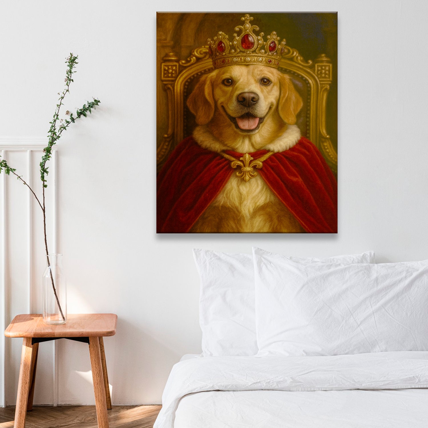 Custom Photo Royal Dog Potrait Canvas Gift For Dog Lovers