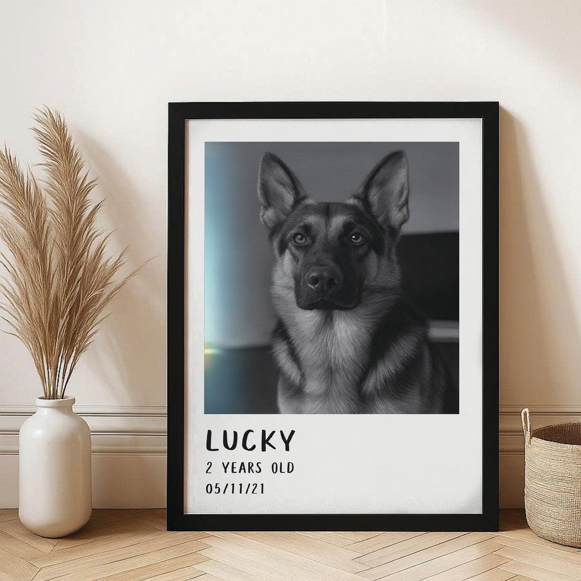 Custom Photo Polaroid Film Canvas Framed Wall Art Gift For Dog Lovers