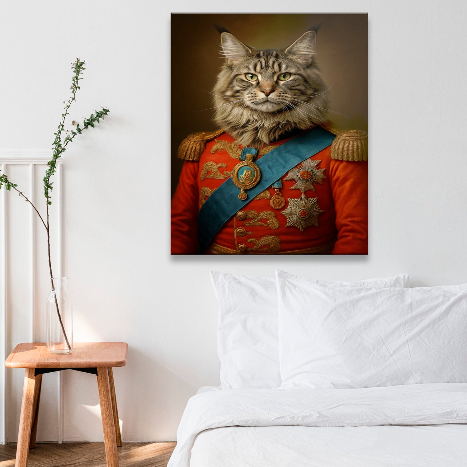 Custom Photo Royal Cat Canvas Gift For Cat Lover
