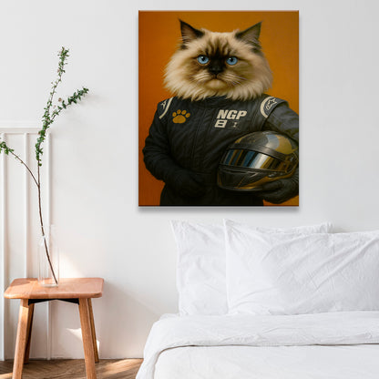 Custom Photo Cat Racer Canvas Gift For Cat Lovers