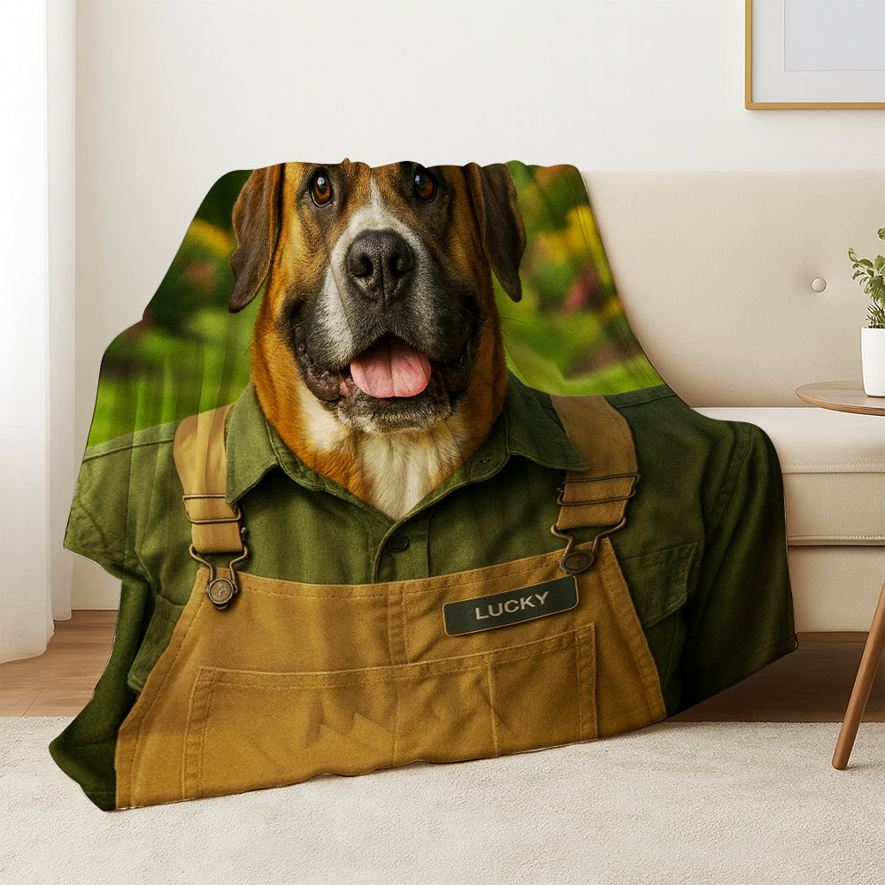 Custom Photo Gardener 2 Dog BlanketGift For Dog Lovers