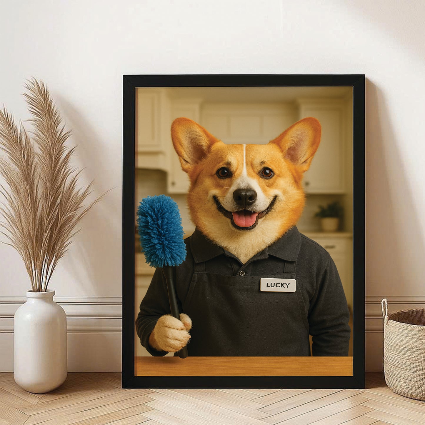 Custom Photo Housekeeper Dog Canvas Framed Wall Art Gift For Dog Lovers