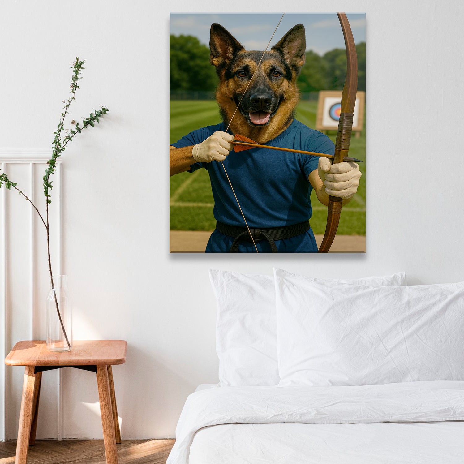 Custom Photo Archery Dog Canvas Gift For Dog Lovers