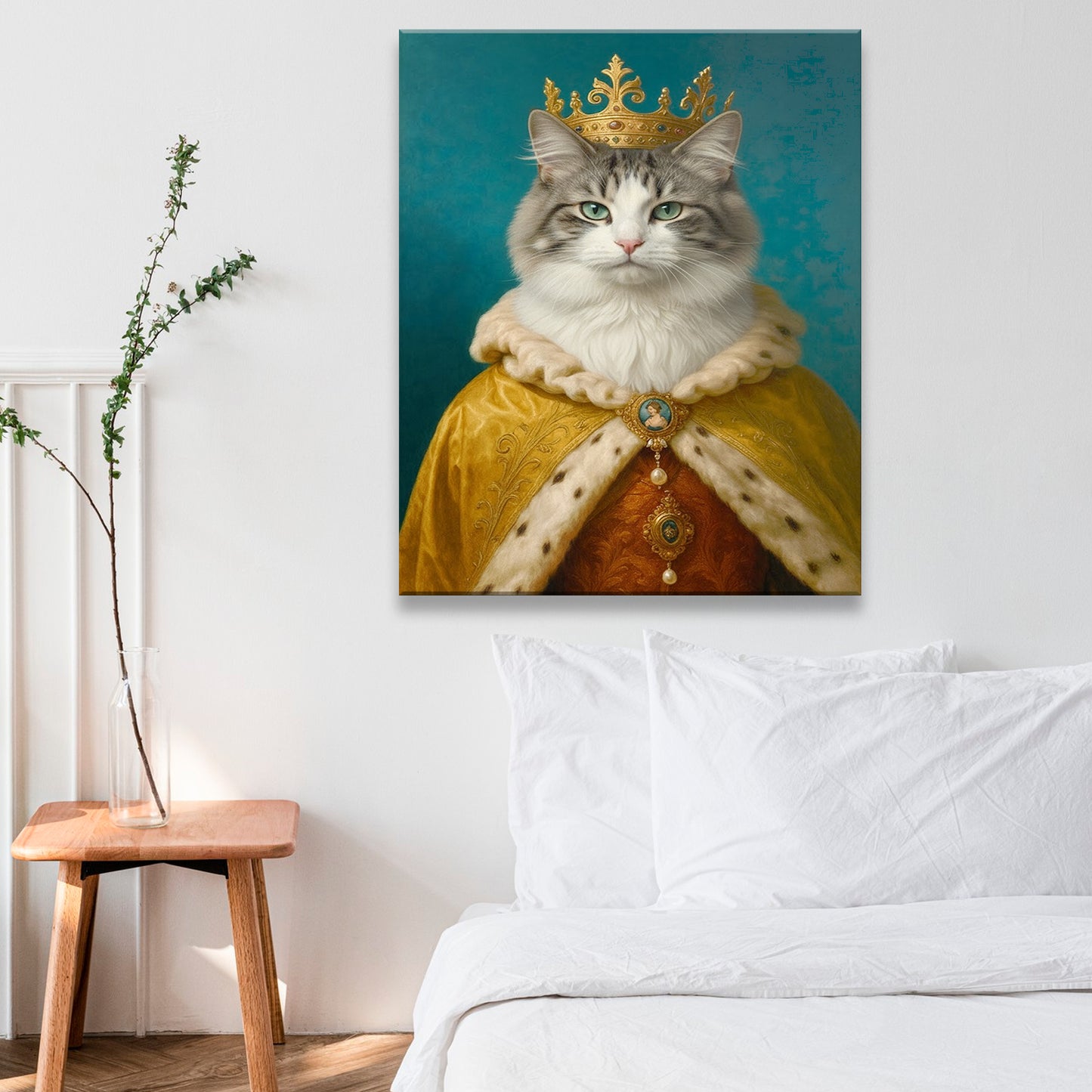 Custom Photo King Royal Cat Canvas Gift For Cat Lovers