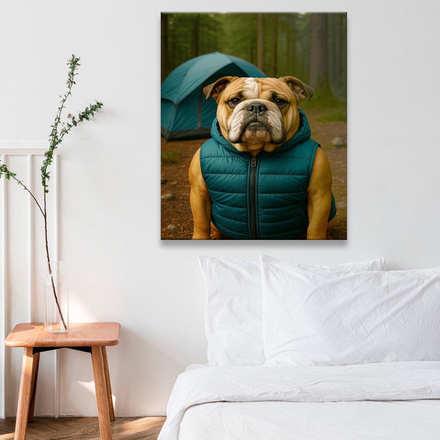 Custom Photo Dog Camping Canvas Gift For Dog Lovers