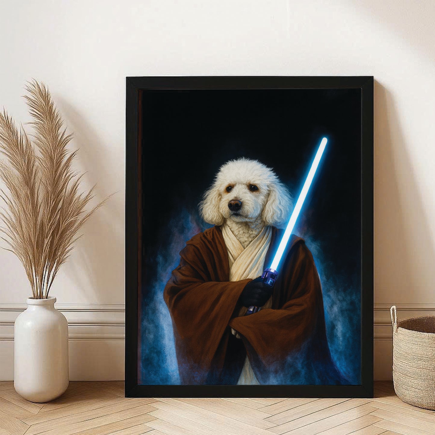 Custom Photo Master Paw Dog  Canvas Framed Wall Art Gift For Dog Lovers